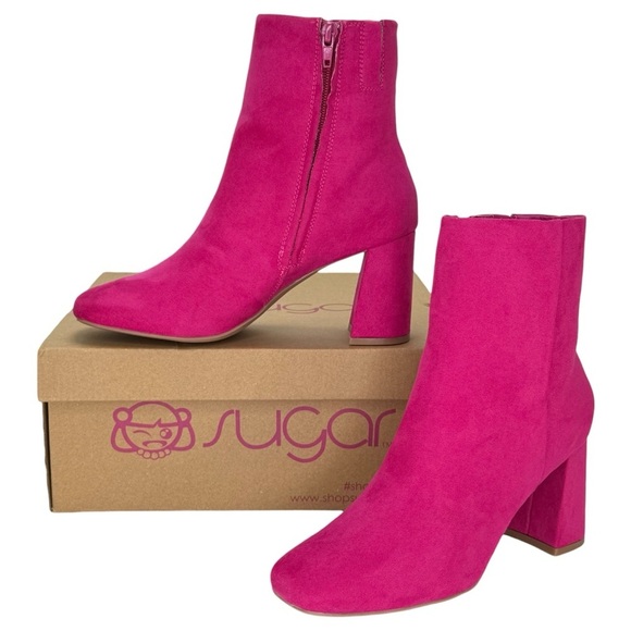 Sugar Shoes - Sugar Element Fuschia Microsuede Womens Ankle Boots Size 7M